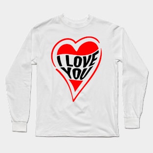 I Love You Shape Red Long Sleeve T-Shirt